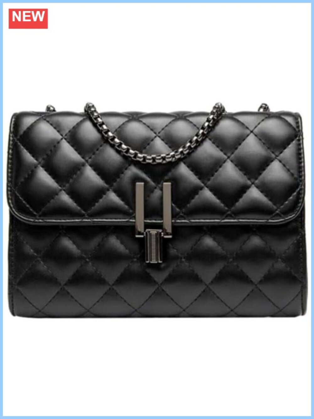Women's PU Leather Crossbody Shoulder Bag Quilted Chain Strap Small
